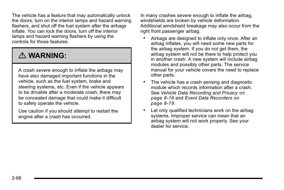 Warning | Buick 2010 Lucerne User Manual | Page 98 / 474