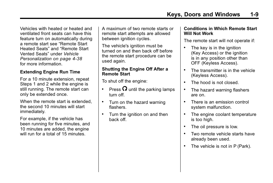 Keys, doors and windows 1-9 | Buick 2010 Lacrosse User Manual | Page 15 / 418