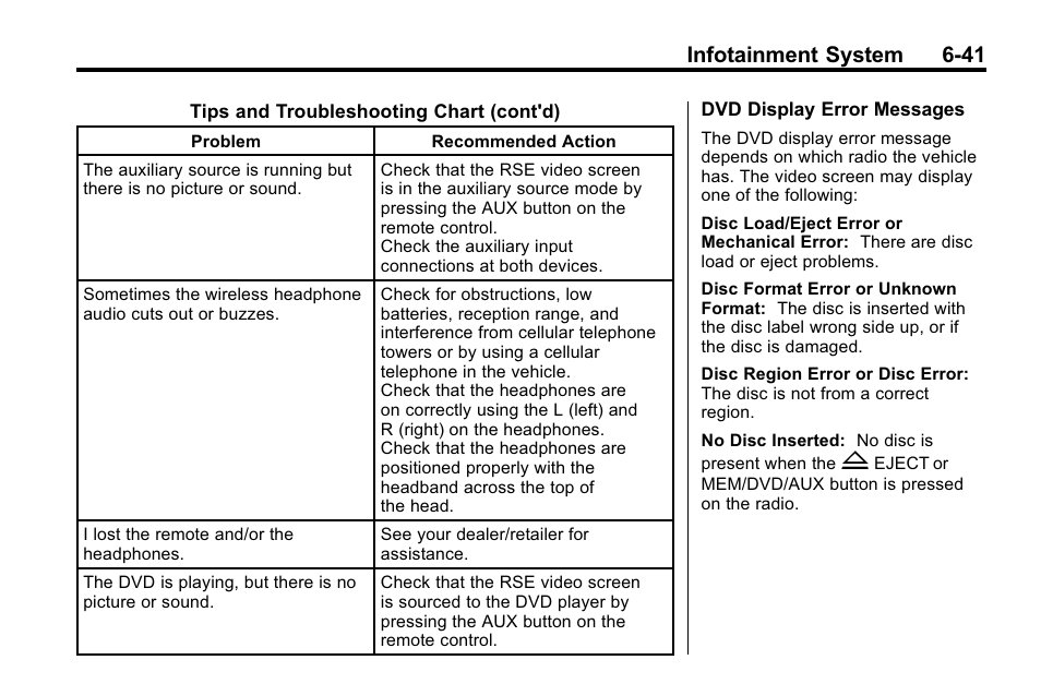 Infotainment system 6-41 | Buick 2010 Lacrosse User Manual | Page 185 / 418