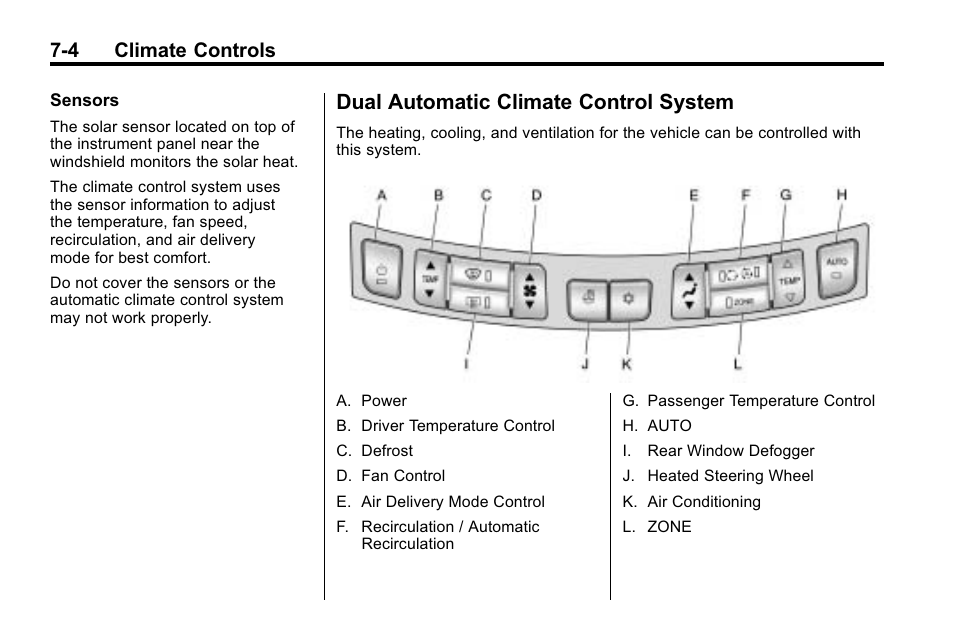 Dual automatic climate control system, Dual automatic climate control, System -4 | 4 climate controls | Buick 2010 Lacrosse User Manual | Page 214 / 418