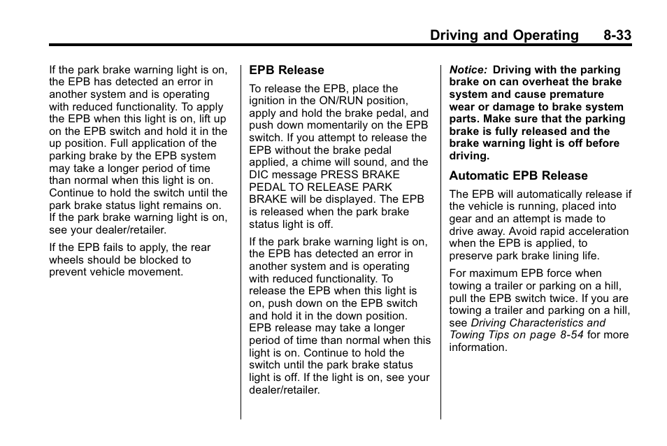 Driving and operating 8-33 | Buick 2010 Lacrosse User Manual | Page 253 / 418