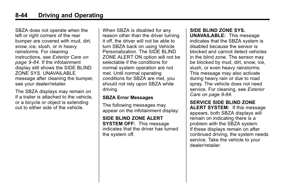 44 driving and operating | Buick 2010 Lacrosse User Manual | Page 264 / 418