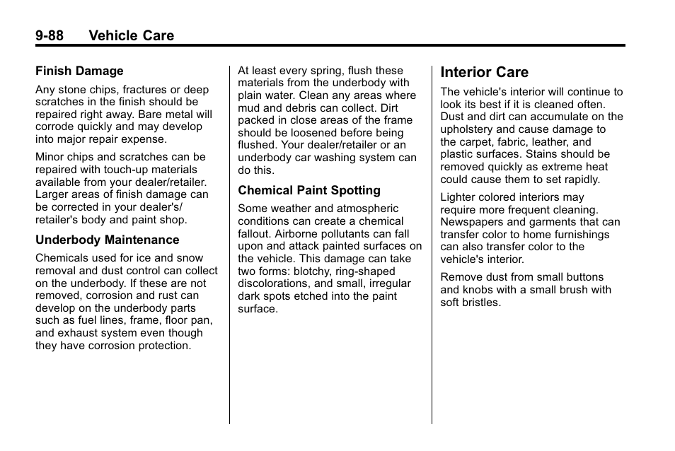 Interior care, Interior care -88 | Buick 2010 Lacrosse User Manual | Page 368 / 418