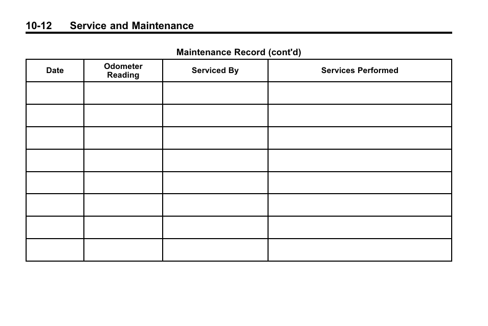 12 service and maintenance | Buick 2010 Lacrosse User Manual | Page 384 / 418