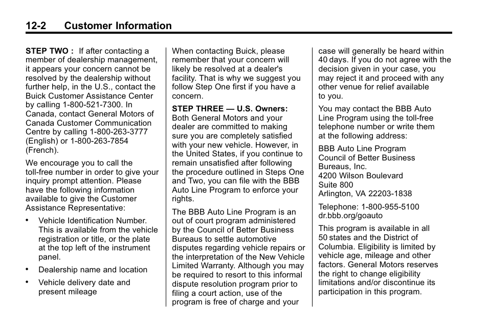 2 customer information | Buick 2010 Lacrosse User Manual | Page 390 / 418