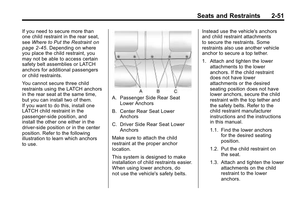 Seats and restraints 2-51 | Buick 2010 Lacrosse User Manual | Page 77 / 418