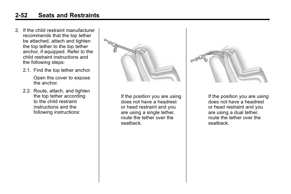 52 seats and restraints | Buick 2010 Lacrosse User Manual | Page 78 / 418