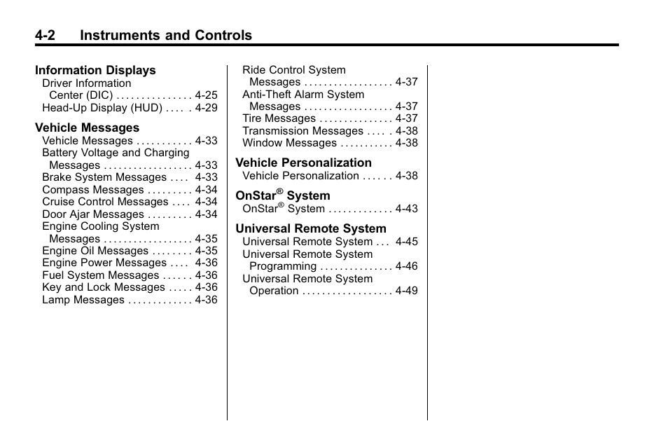 2 instruments and controls | Buick 2010 Lacrosse User Manual | Page 88 / 418