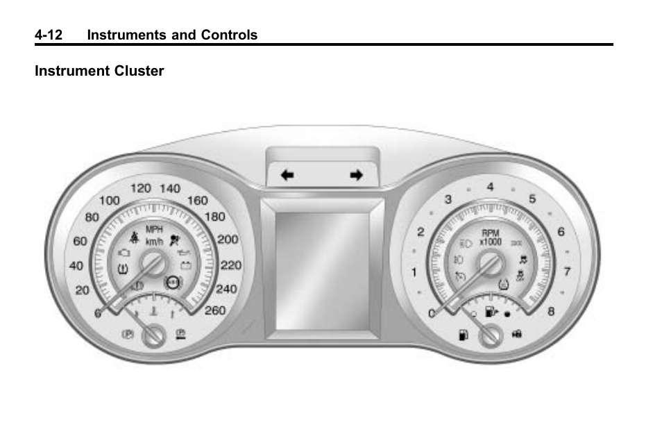 Instrument cluster, Instrument cluster -12, Instrument cluster on | Buick 2010 Lacrosse User Manual | Page 98 / 418