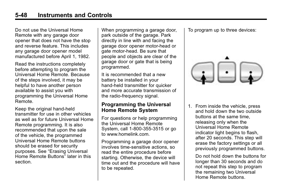 48 instruments and controls | Buick 2010 Enclave User Manual | Page 166 / 440