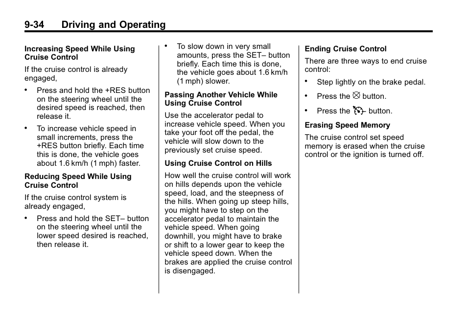 34 driving and operating | Buick 2010 Enclave User Manual | Page 278 / 440