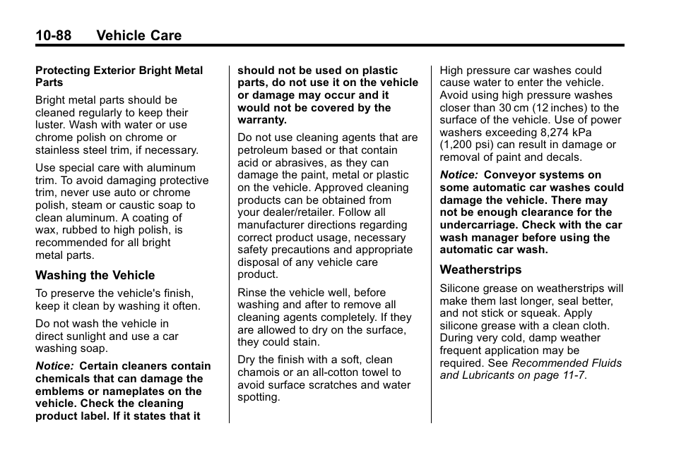 88 vehicle care | Buick 2010 Enclave User Manual | Page 390 / 440