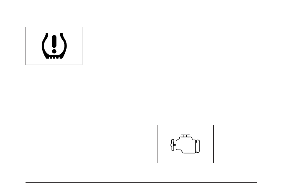 Tire pressure light, Malfunction indicator lamp | Buick 2009 Lucerne User Manual | Page 185 / 442