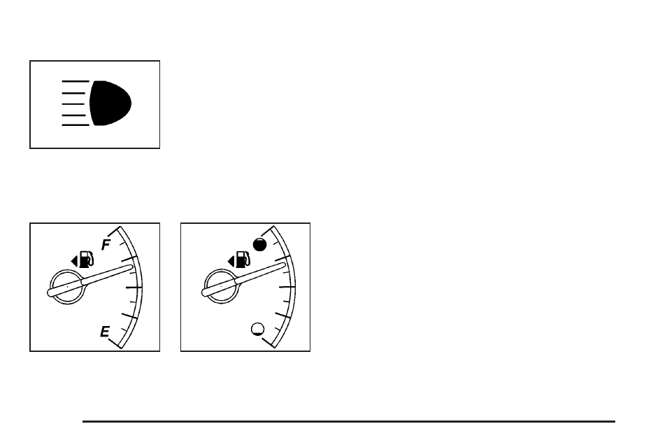 Highbeam on light, Fuel gage, Highbeam on light -50 fuel gage -50 | Buick 2009 Lucerne User Manual | Page 190 / 442