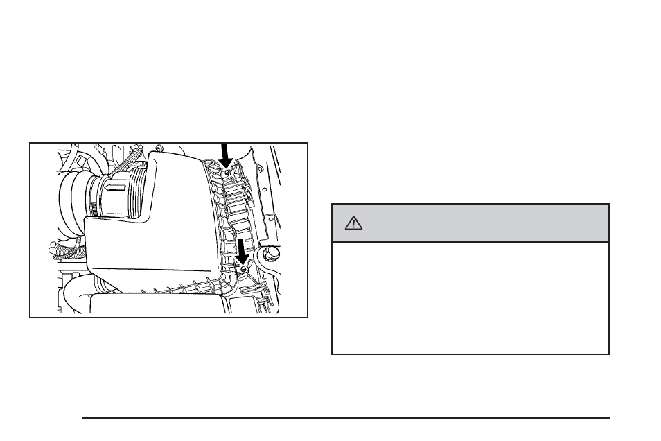 Caution, How to inspect the engine air cleaner/filter | Buick 2009 Lucerne User Manual | Page 306 / 442