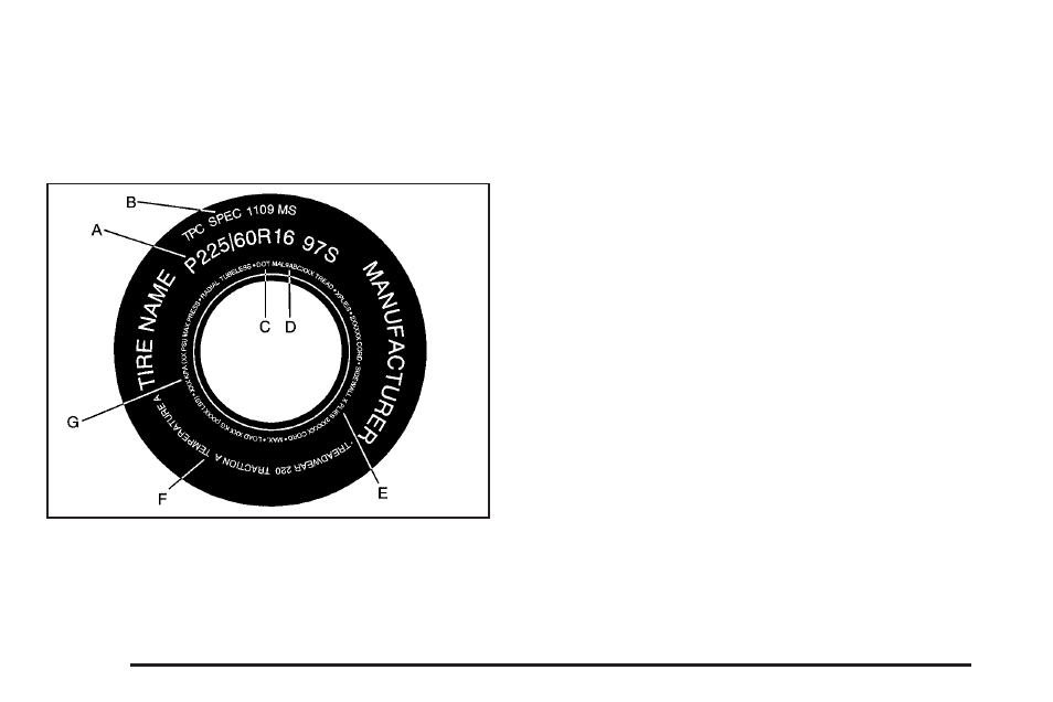 Tire sidewall labeling, Tire sidewall labeling -58 | Buick 2009 Lucerne User Manual | Page 342 / 442