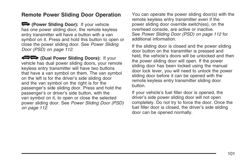 Buick 2007 Terraza User Manual | Page 101 / 562