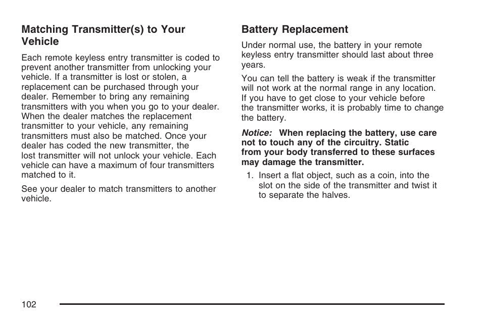 Buick 2007 Terraza User Manual | Page 102 / 562