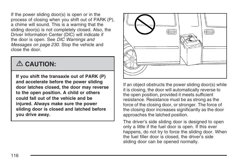 Caution | Buick 2007 Terraza User Manual | Page 116 / 562