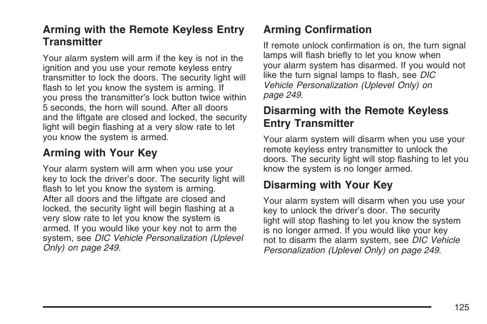 Buick 2007 Terraza User Manual | Page 125 / 562