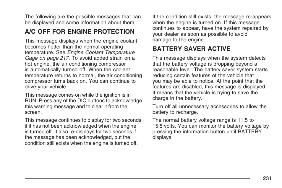 Buick 2007 Terraza User Manual | Page 231 / 562