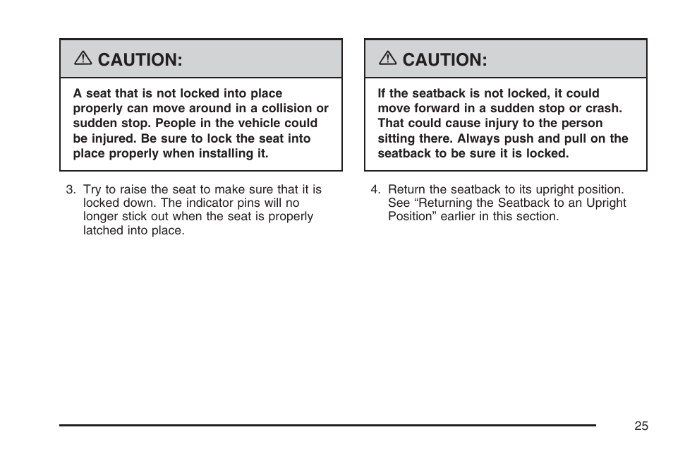 Caution | Buick 2007 Terraza User Manual | Page 25 / 562