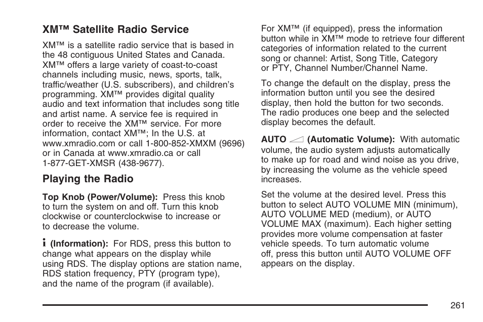 Buick 2007 Terraza User Manual | Page 261 / 562