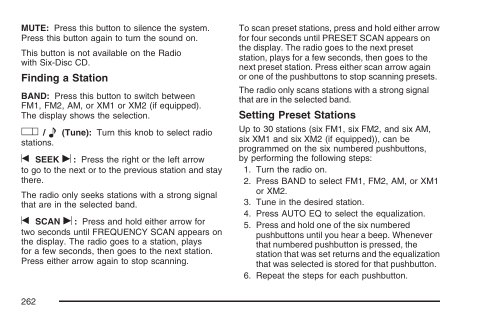 Buick 2007 Terraza User Manual | Page 262 / 562