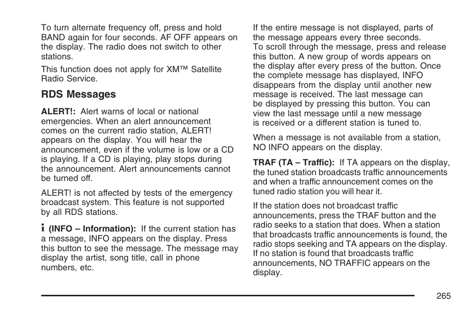 Buick 2007 Terraza User Manual | Page 265 / 562