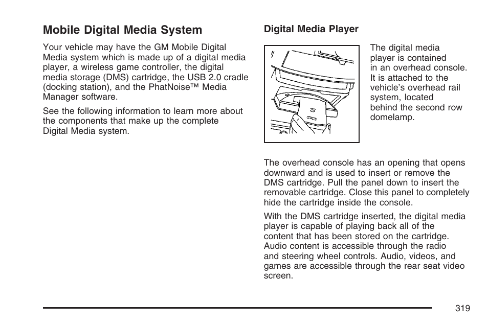 Mobile digital media system | Buick 2007 Terraza User Manual | Page 319 / 562