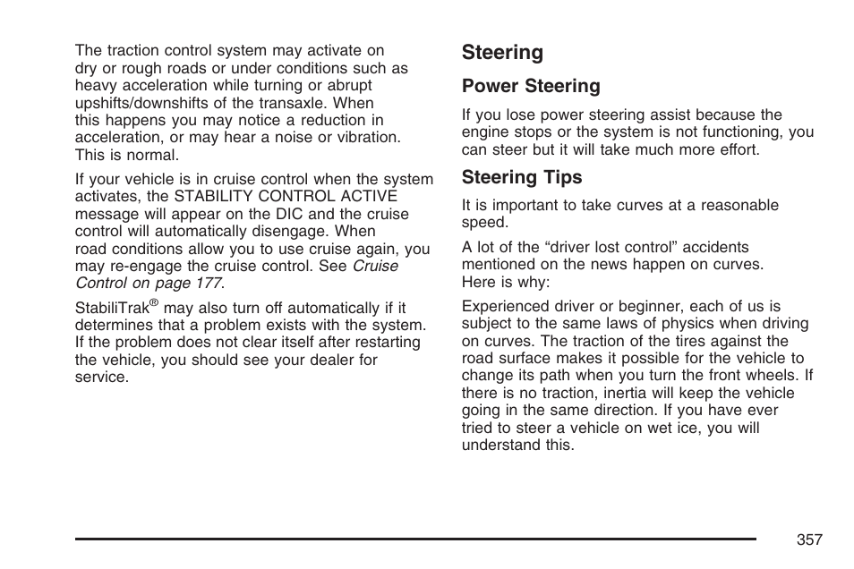 Steering | Buick 2007 Terraza User Manual | Page 357 / 562