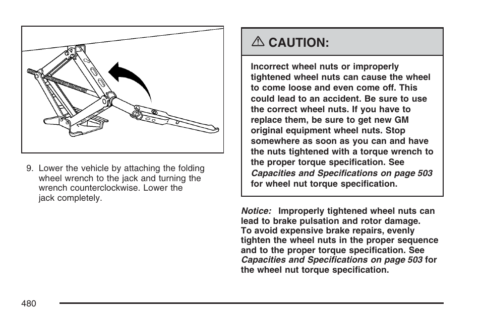 Caution | Buick 2007 Terraza User Manual | Page 480 / 562