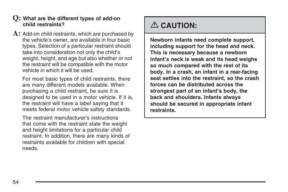 Caution | Buick 2007 Terraza User Manual | Page 54 / 562