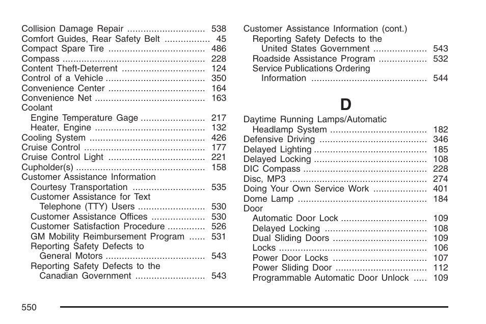 Buick 2007 Terraza User Manual | Page 550 / 562