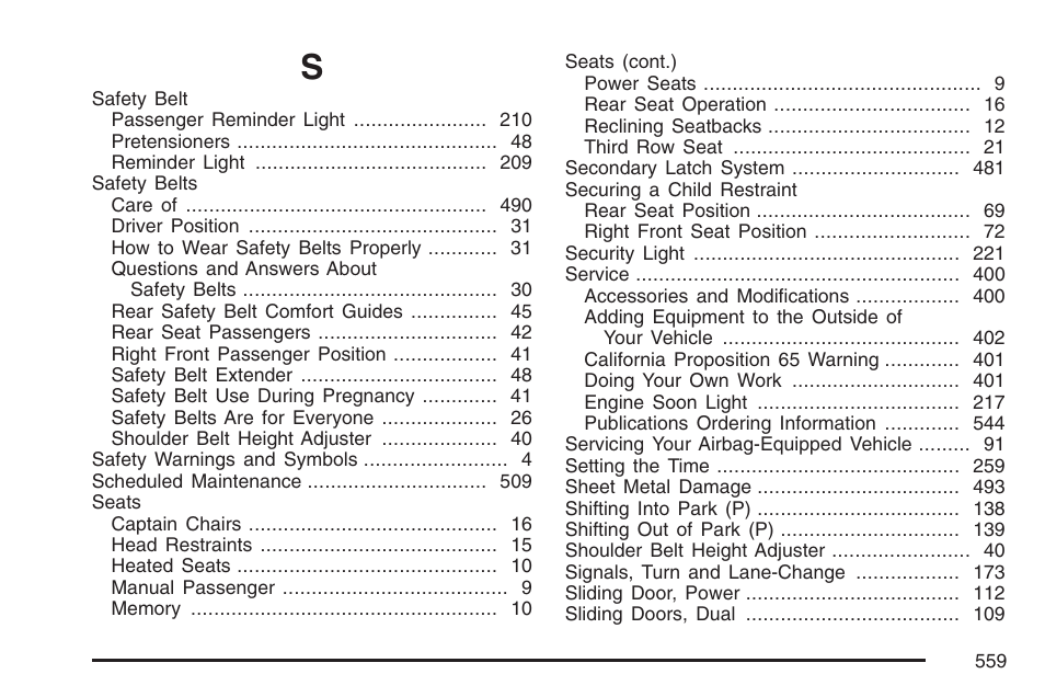 Buick 2007 Terraza User Manual | Page 559 / 562