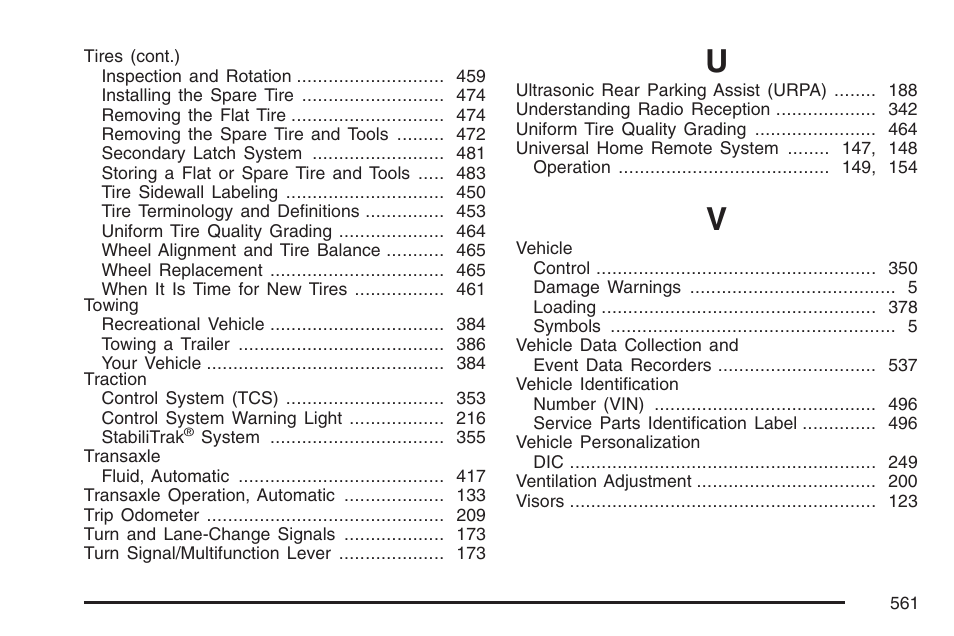 Buick 2007 Terraza User Manual | Page 561 / 562