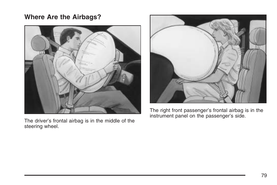 Where are the airbags | Buick 2007 Terraza User Manual | Page 79 / 562