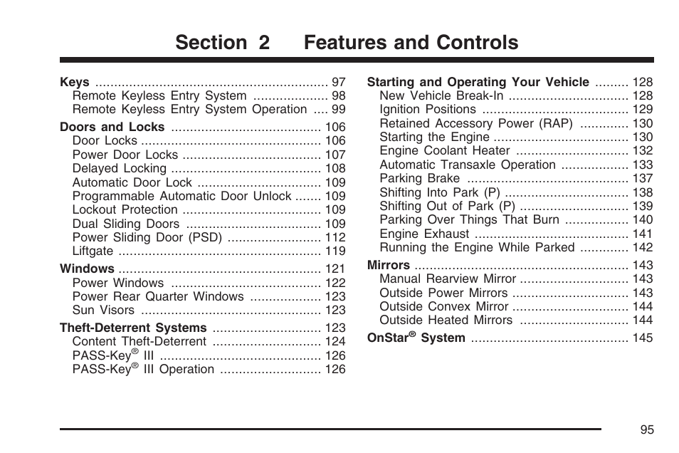 Features and controls | Buick 2007 Terraza User Manual | Page 95 / 562