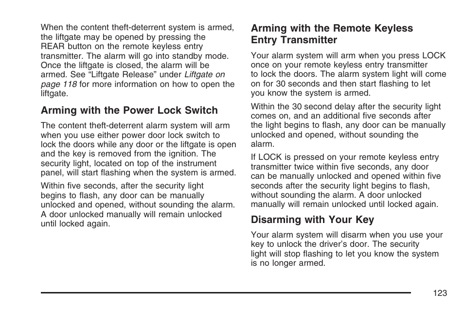 Buick 2007 Rendezvous User Manual | Page 123 / 528