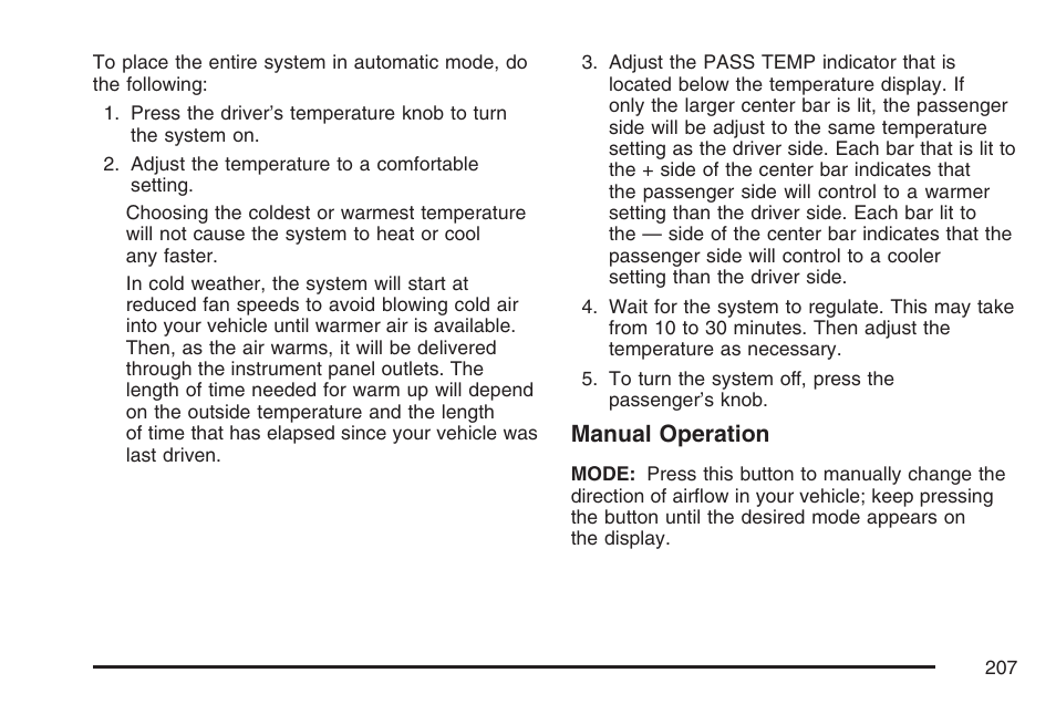 Manual operation | Buick 2007 Rendezvous User Manual | Page 207 / 528