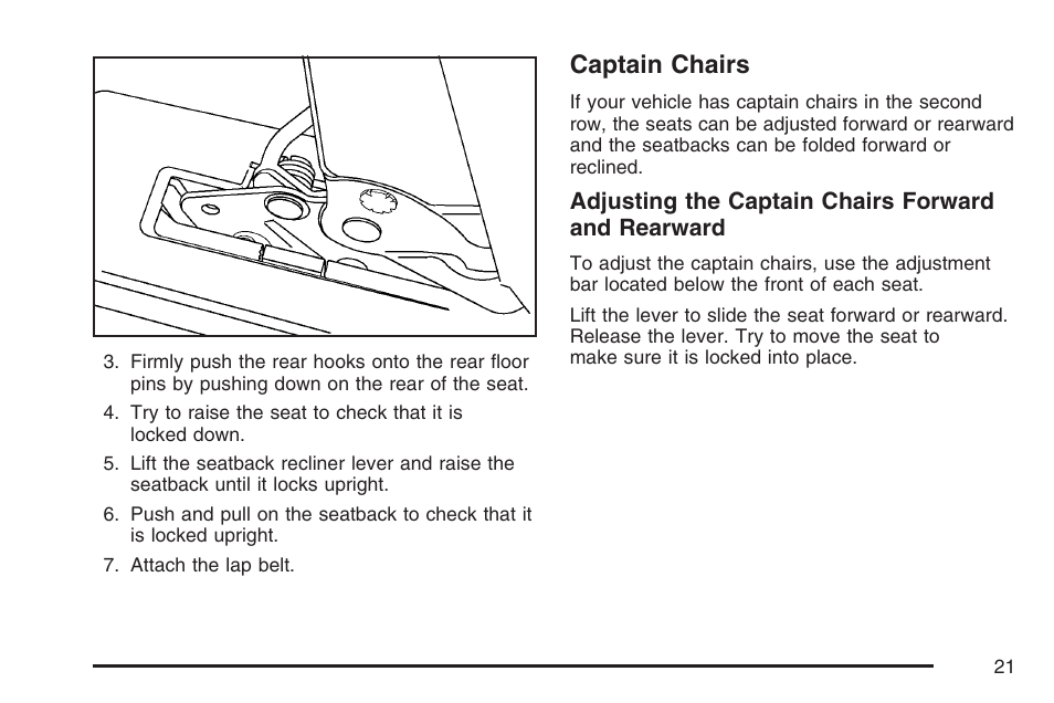 Captain chairs | Buick 2007 Rendezvous User Manual | Page 21 / 528