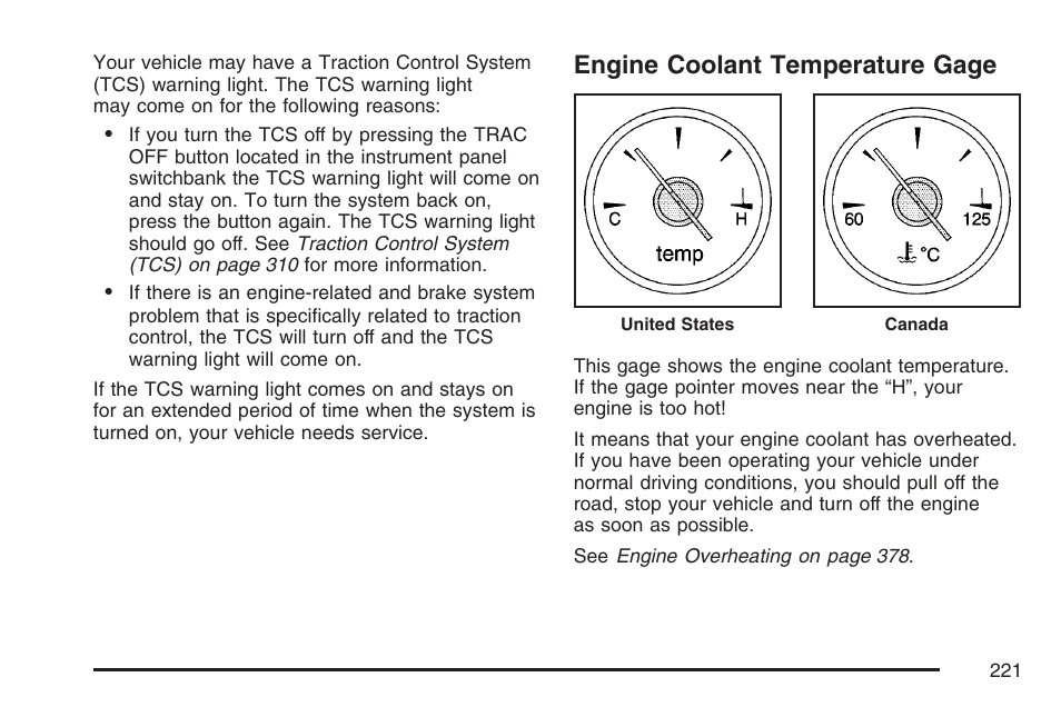 Engine coolant temperature gage | Buick 2007 Rendezvous User Manual | Page 221 / 528