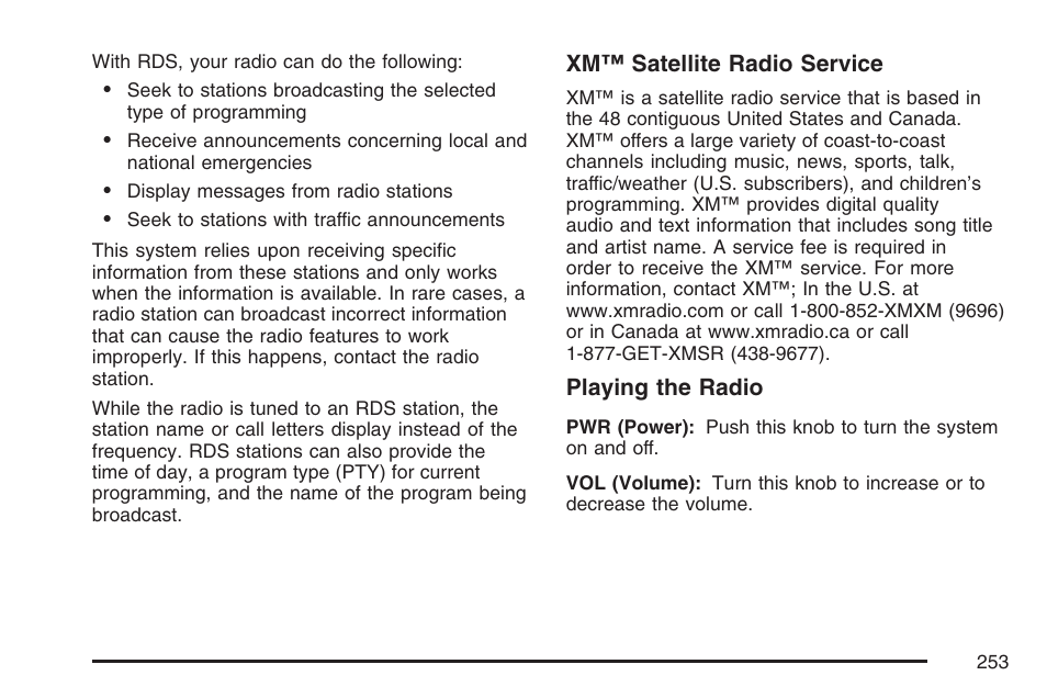 Buick 2007 Rendezvous User Manual | Page 253 / 528