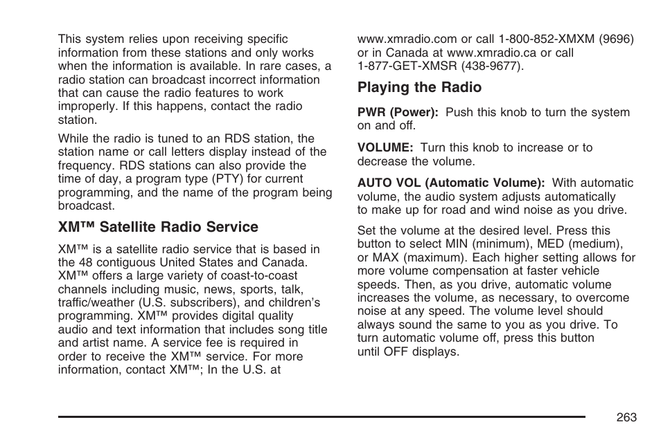 Buick 2007 Rendezvous User Manual | Page 263 / 528