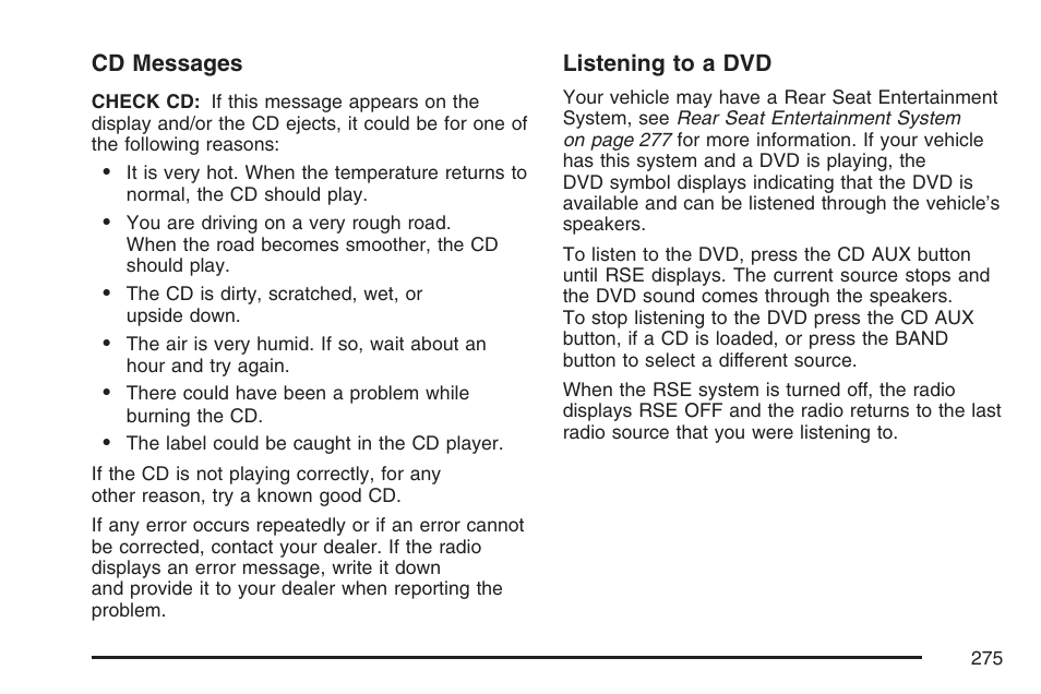 Buick 2007 Rendezvous User Manual | Page 275 / 528