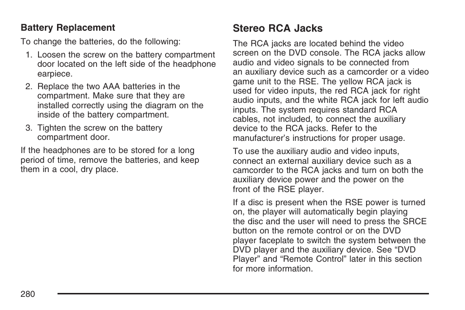 Stereo rca jacks | Buick 2007 Rendezvous User Manual | Page 280 / 528