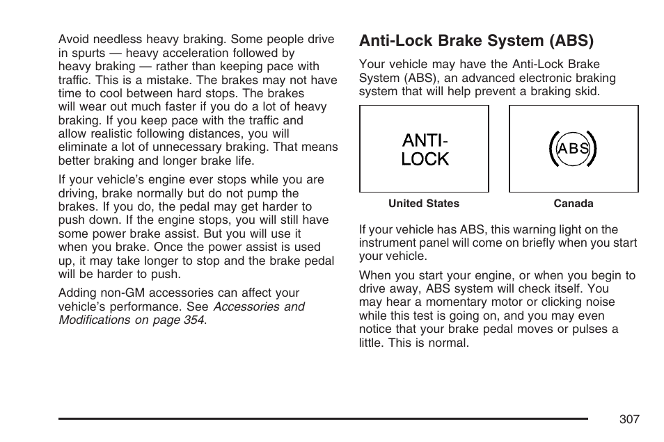 Anti-lock brake system (abs) | Buick 2007 Rendezvous User Manual | Page 307 / 528