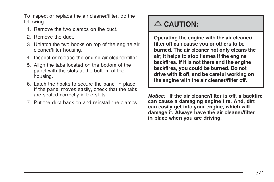 Caution | Buick 2007 Rendezvous User Manual | Page 371 / 528