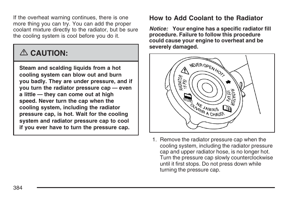 Caution | Buick 2007 Rendezvous User Manual | Page 384 / 528