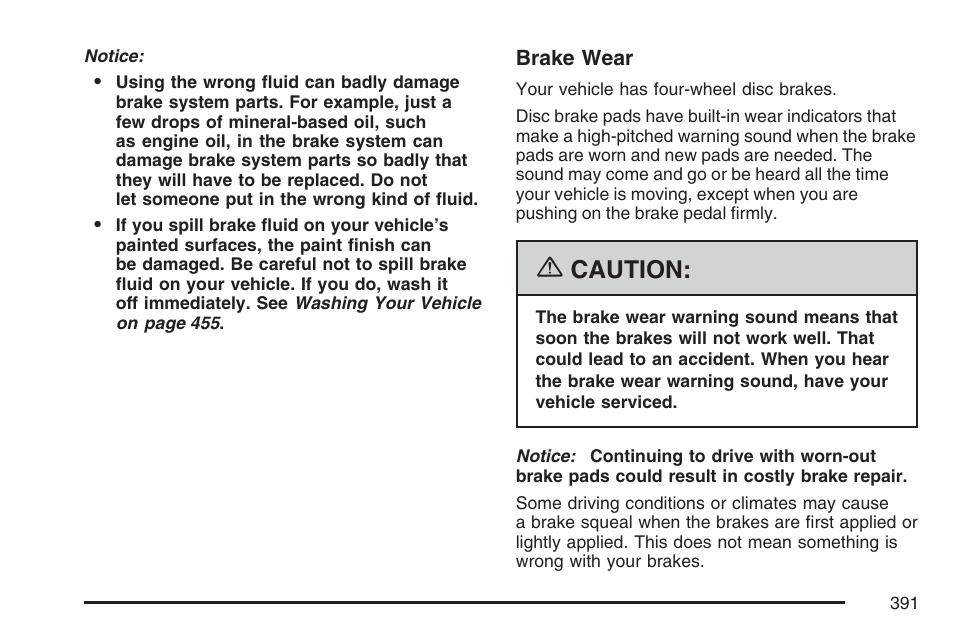 Caution | Buick 2007 Rendezvous User Manual | Page 391 / 528